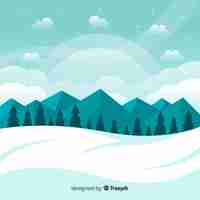 Free vector winter landscape background