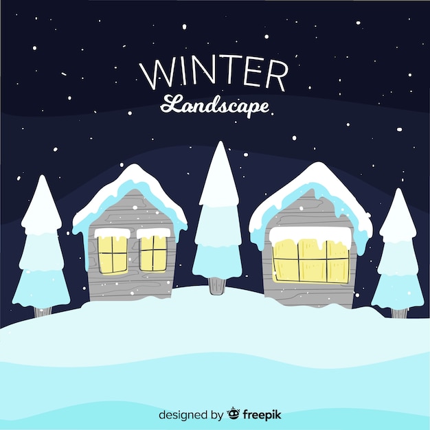 Free vector winter landscape background