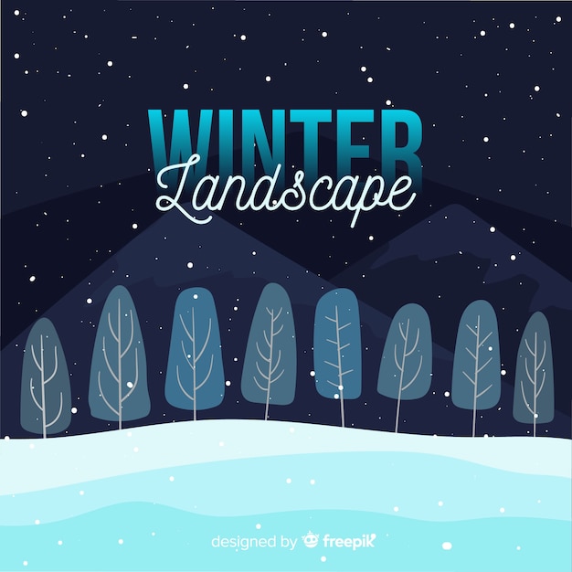 Free vector winter landscape background