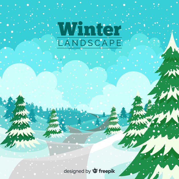 Winter landscape background