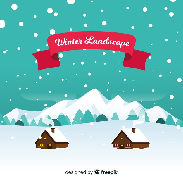 Free vector winter landscape background