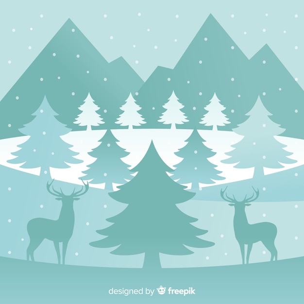 Free vector winter landscape background