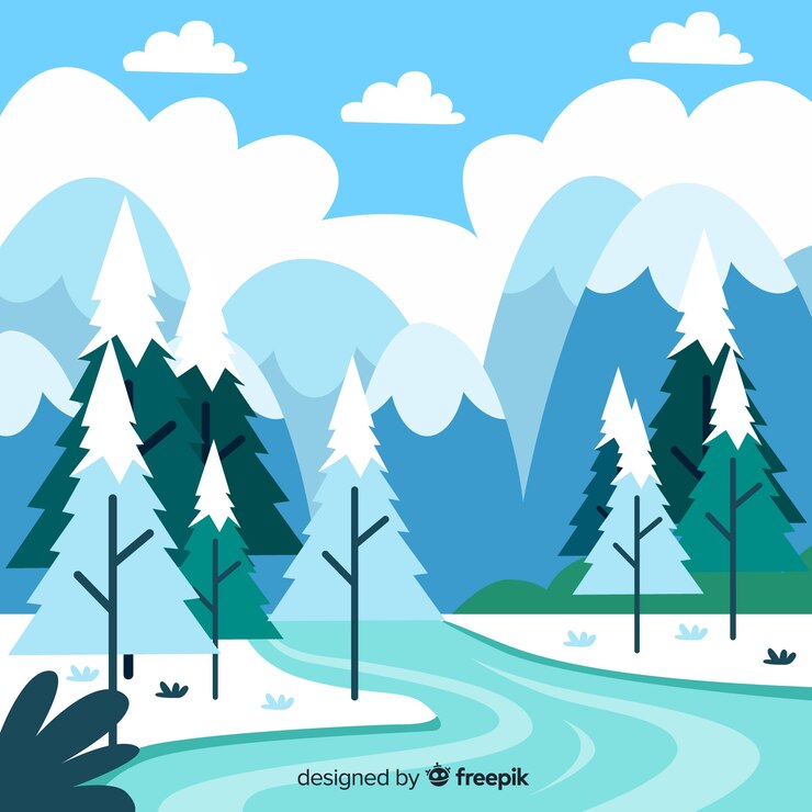 Free Vector winter landscape background