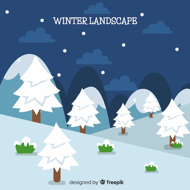 Free vector winter landscape background