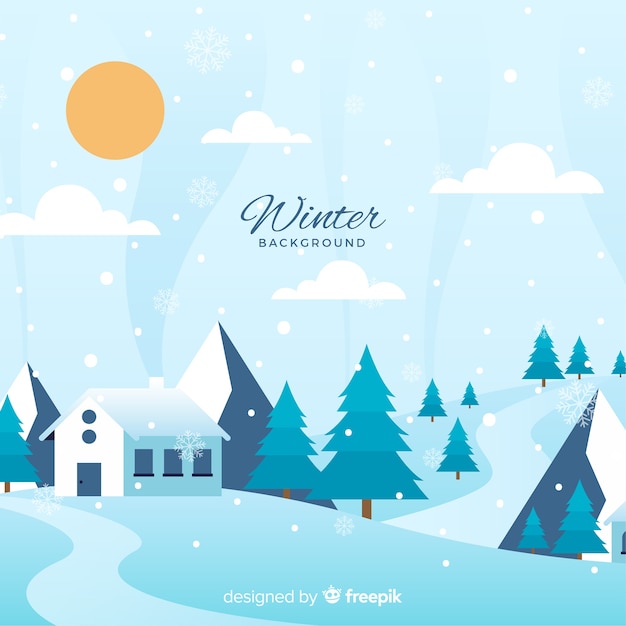 Free Vector winter landscape background