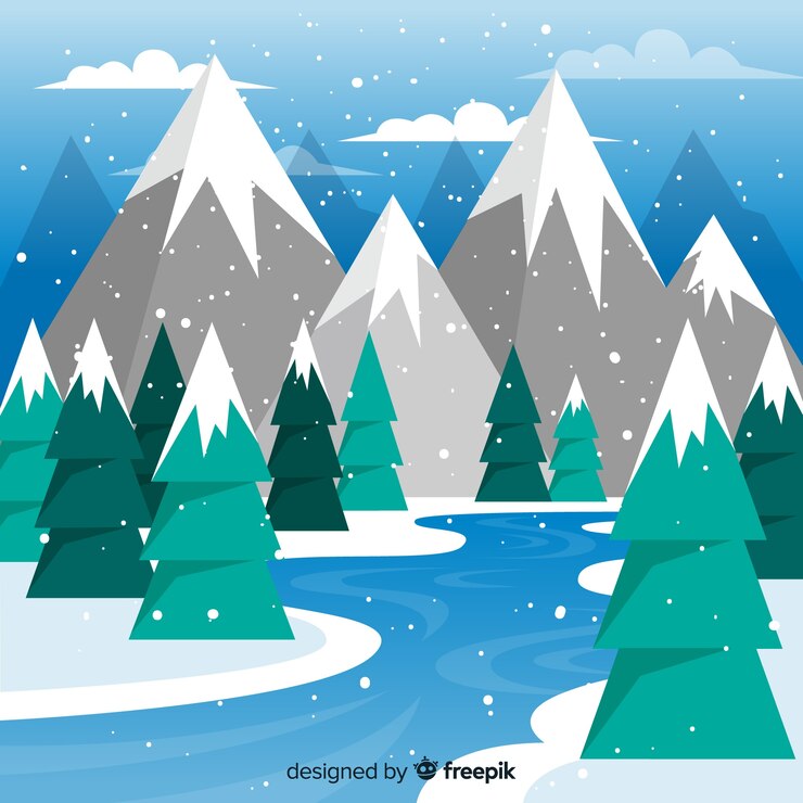 Free Vector winter landscape background