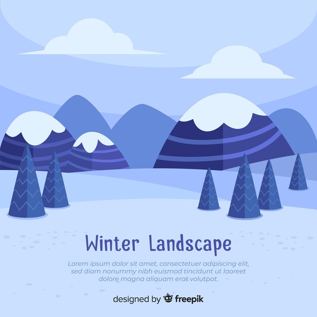 Free vector winter landscape background