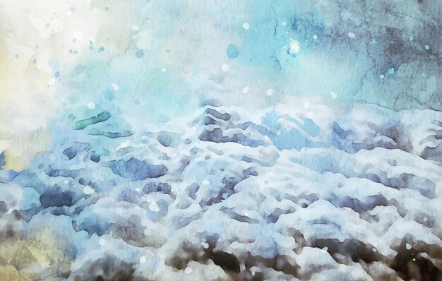 Free vector winter landscape watercolor texture