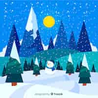 Free vector winter landscape