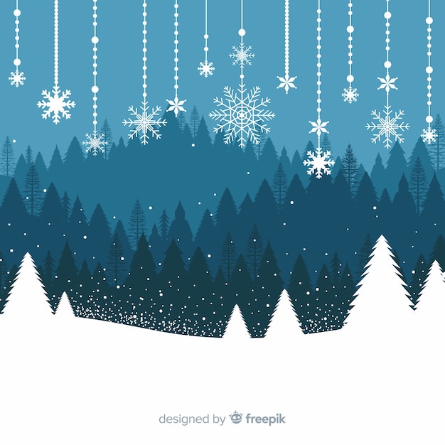 Free vector winter landscape