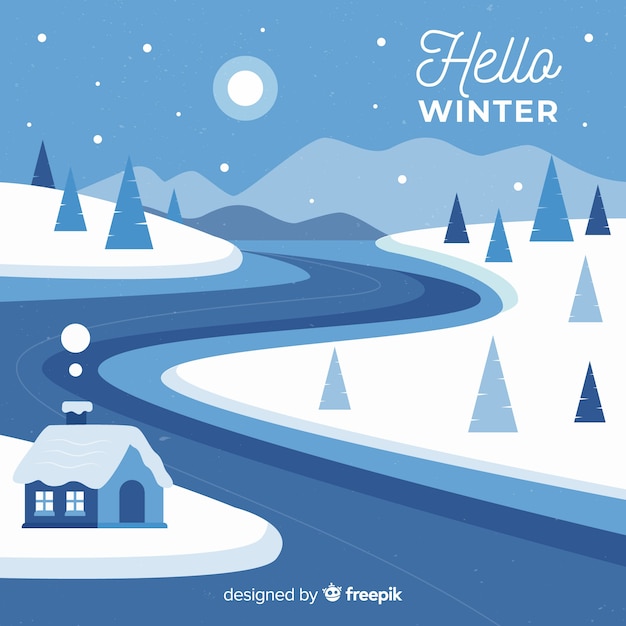 Free vector winter landscape