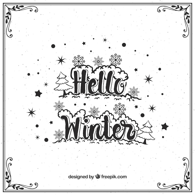 Winter lettering background