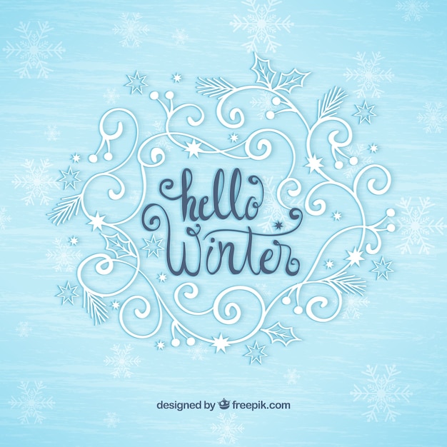 Vettore gratuito inverno lettering sfondo