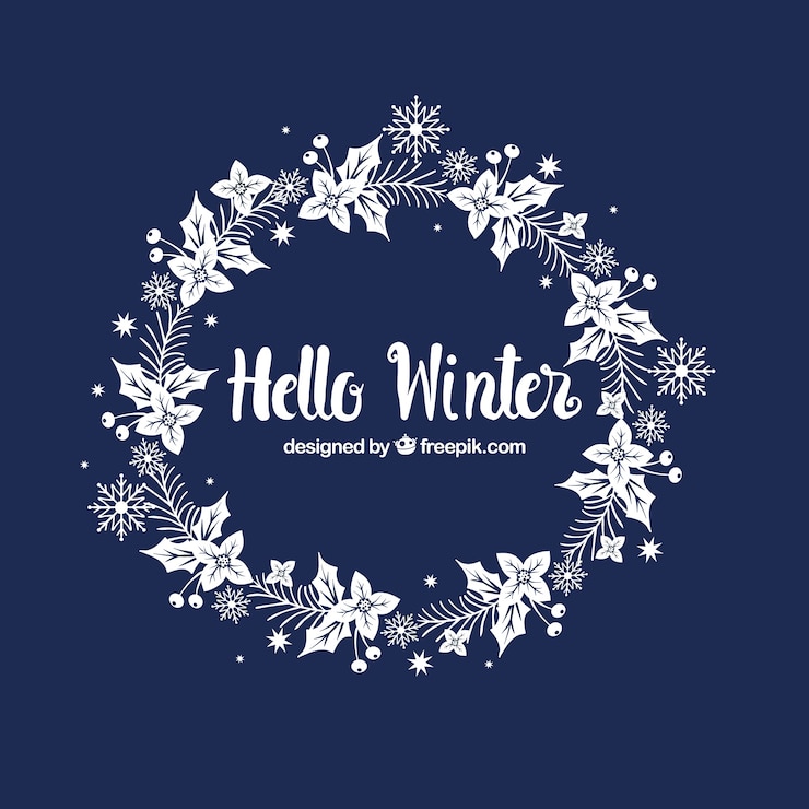 Free Vector winter lettering background