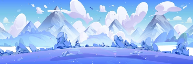 Free vector winter natural snowy landscape