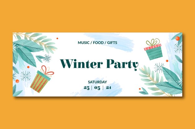 Winter party social media cover template