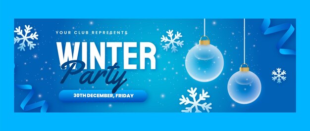 Winter party twitch header template