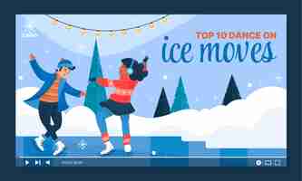 Free vector winter party youtube thumbnail