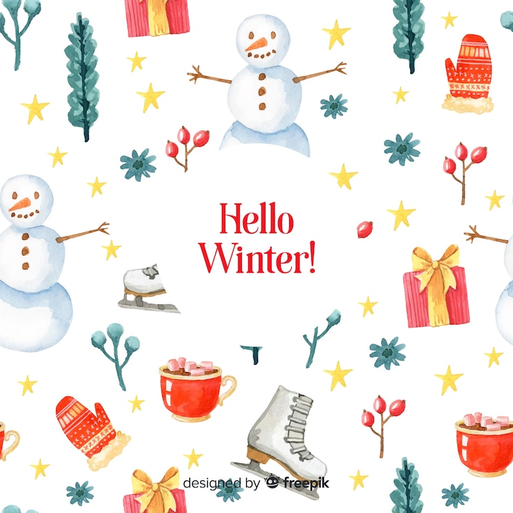 Free Vector winter pattern background