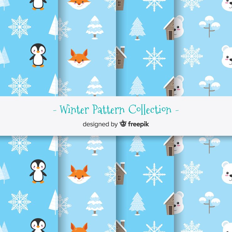 Free Vector winter pattern collection
