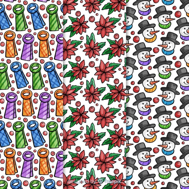 Free vector winter pattern collection