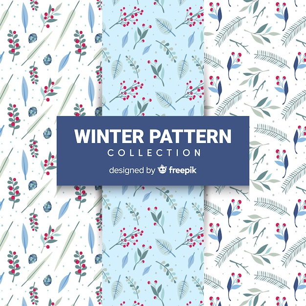 Free vector winter pattern collection