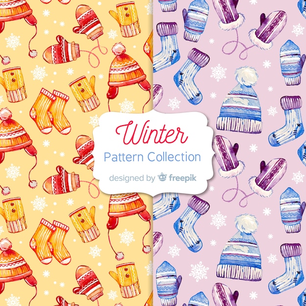 Free vector winter pattern collection