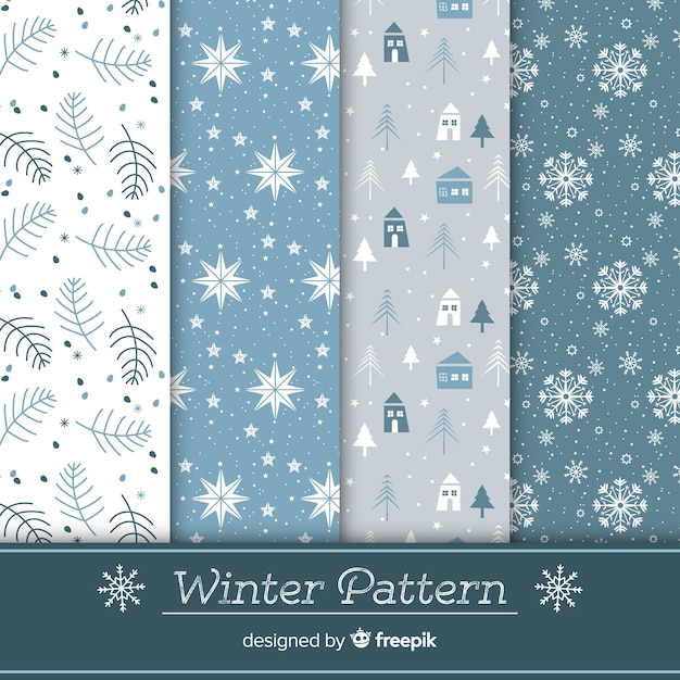 Free vector winter pattern collection