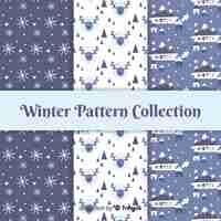 Free vector winter pattern collection