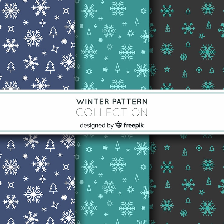 Free Vector winter pattern collection