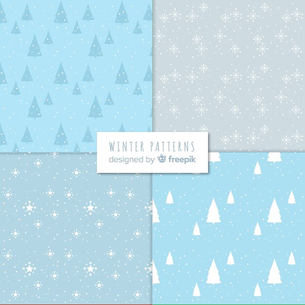 Free Vector winter pattern collection