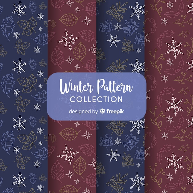 Free vector winter pattern collection