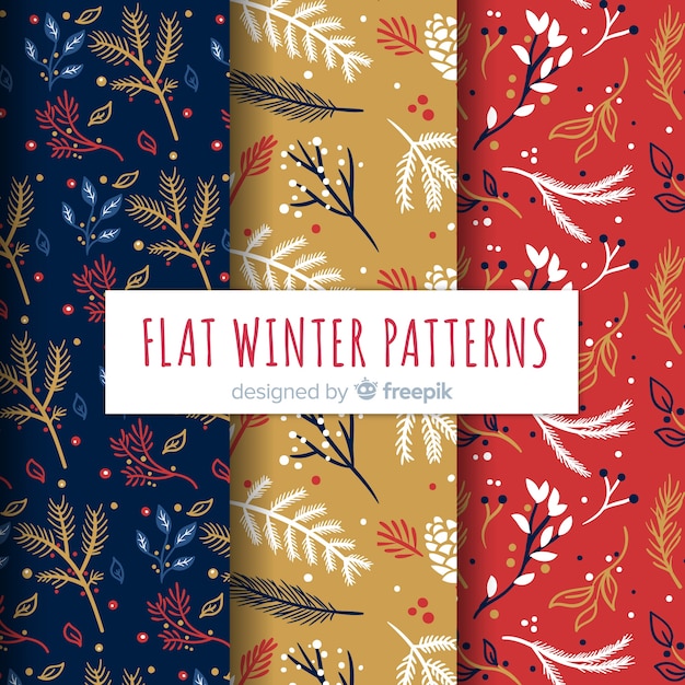 Free vector winter patterns collection