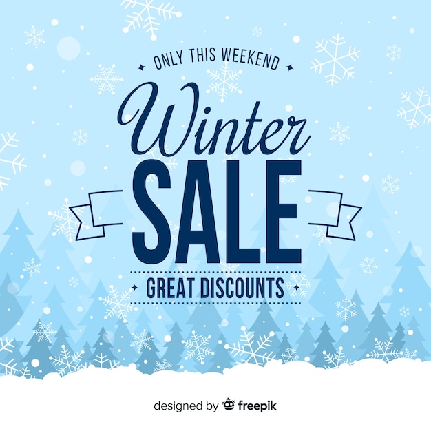 Free vector winter sale ackground