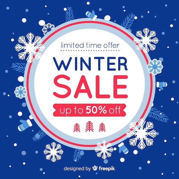 Free vector winter sale ackground