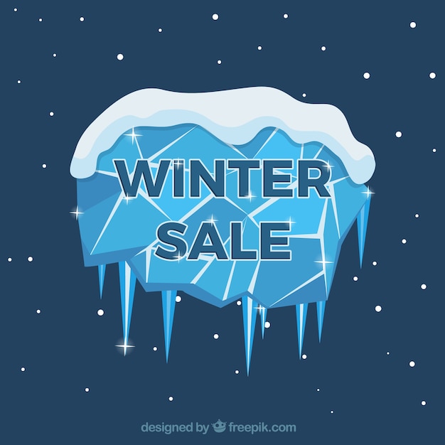 Vettore gratuito fondo di vendita di inverno con ghiaccio cristal