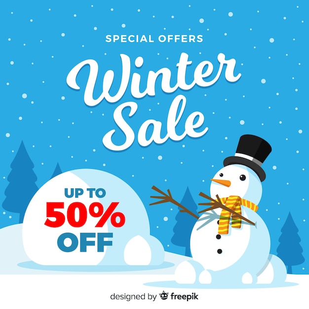 Free vector winter sale background