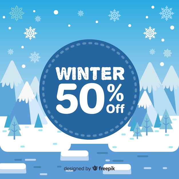 Free vector winter sale background