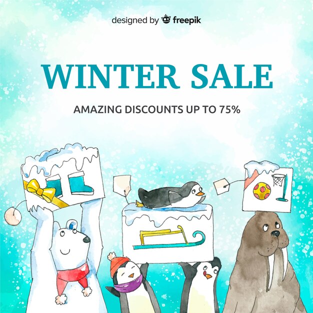 Free Vector winter sale background
