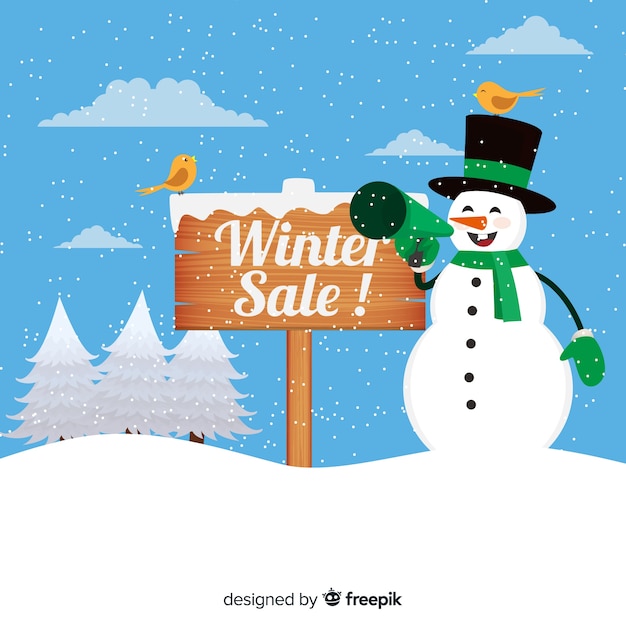 Free vector winter sale background