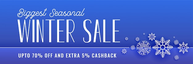 Winter sale banner with snowflakes