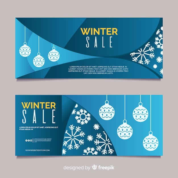 Free vector winter sale banner