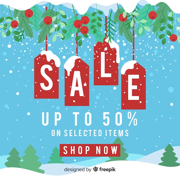 Free vector winter sale banner