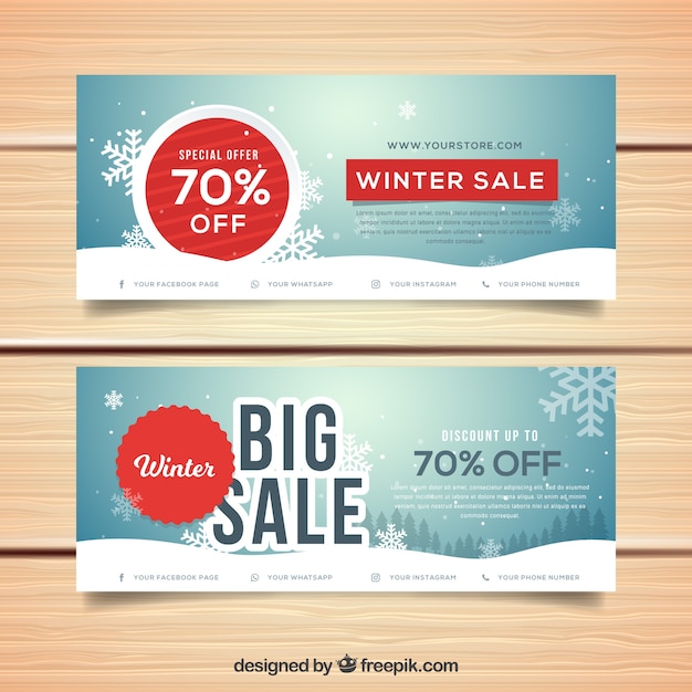 Winter sale banners