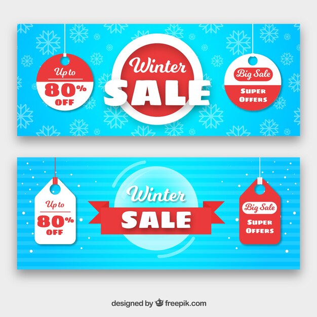 Free vector winter sale banners