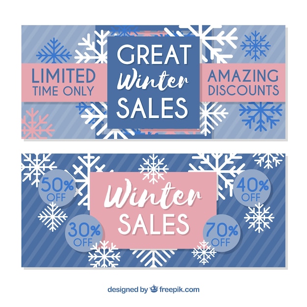 Free vector winter sale banners