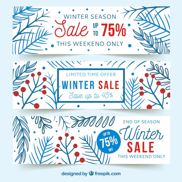 Winter sale banners