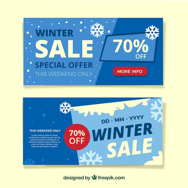 Free vector winter sale banners