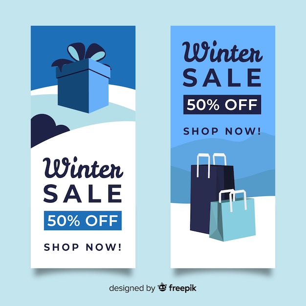 Winter sale banners