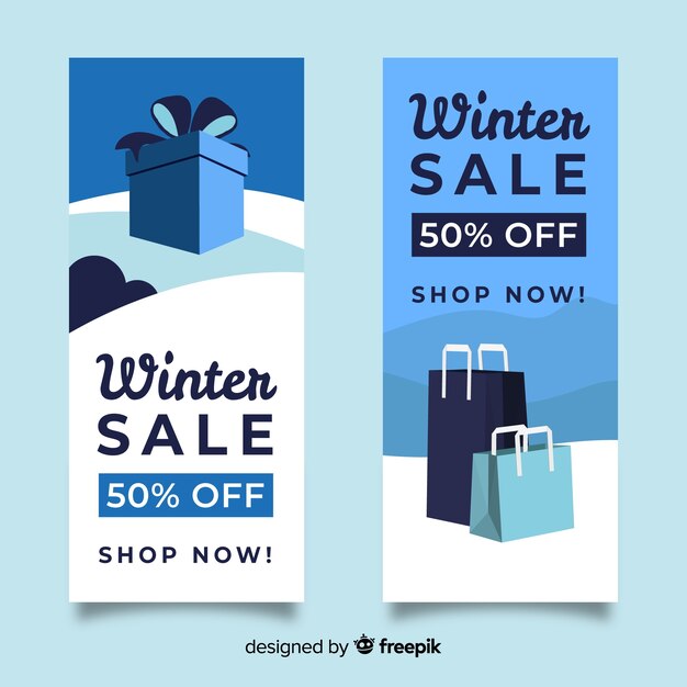 Winter sale banners